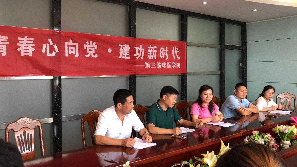 蓝坊镇党委书记谌哲正在为队员们讲述蓝坊镇的发展状况